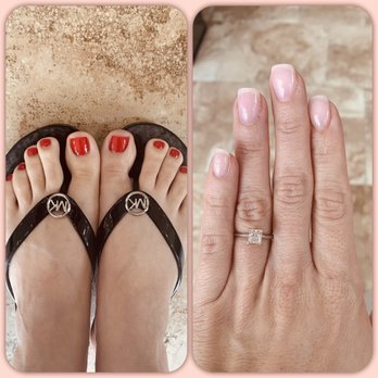Palace Nail Lounge - Powder dip nails with a gel pedi! - Nail Salons Near Me - Mesa, Arizona