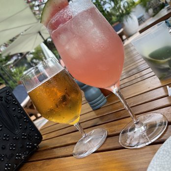 Serena - Sangre de Hombres cocktail (after taste that is horrible to me) & Tecate in a cold glass because they only come in can - Mexican Near Me - Miami Beach, Florida Serena - Sangre de Hombres cocktail (after taste that is horrible to me) & Tecate in a cold glass because they only come in can - Mexican Near Me - Miami Beach, Florida