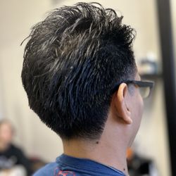 Fish Comb Barbering Club - Taper fade on dark hair