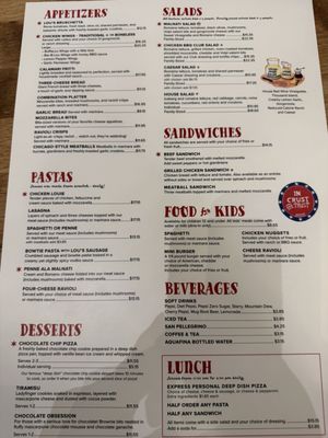 Menu photo 4 Lou Malnati's Pizzeria Chicago, IL Menu photo 4 Lou Malnati's Pizzeria Chicago, IL