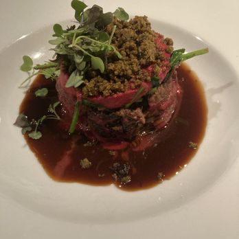 Alta Restaurant & Wine Bar - Lam special with a beet purée - New American Near Me - Lenox, Massachusetts