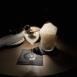 Vodka Martini with blue cheese stuffed olives and Absinthe Colada! Vodka Martini with blue cheese stuffed olives and Absinthe Colada!