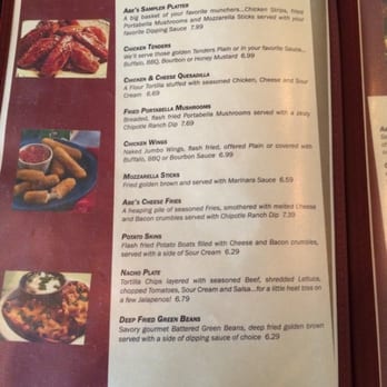 Abe's Hideout and Saloon - Dinner menu appetizers - Steakhouses Near Me - Mechanicsburg, Illinois