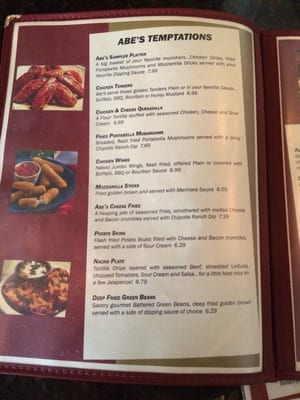 Menu photo 4 Abe's Hideout and Saloon Mechanicsburg, IL