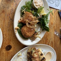 Crab cakes and Garlic Twisters, so good! I couldn't snap a photo fast enough before the family started eating.