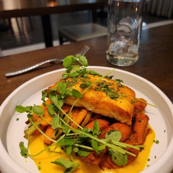 Cedar + Stone, Urban Table - Skuna Bay Salmon (Gluten free) amazing! - New American Near Me - Bloomington, Minnesota