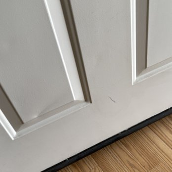 Purely Move - Brand new home Dented and scratched front door - Movers Near Me Purely Move - Brand new home Dented and scratched front door - Movers Near Me