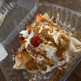 Waffle Stop and Authentic Salvadorean Cafe - Cookie Butter Crepe - Breakfast & Brunch Near Me - Syracuse, Utah Waffle Stop and Authentic Salvadorean Cafe - Cookie Butter Crepe - Breakfast & Brunch Near Me - Syracuse, Utah