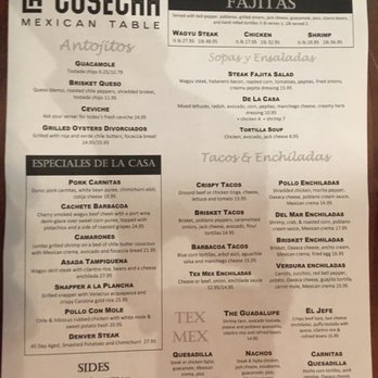 La Cosecha Mexican Table - Menu - New Mexican Cuisine Near Me - New Braunfels, Texas