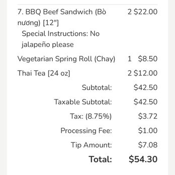 Baguette Express - Receipt of order - Vietnamese Near Me - San Bernardino, California Baguette Express - Receipt of order - Vietnamese Near Me - San Bernardino, California