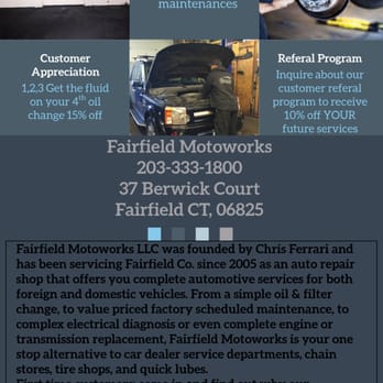 Fairfield Motoworks - Auto Repair Near Me - Fairfield, Connecticut Fairfield Motoworks - Auto Repair Near Me - Fairfield, Connecticut