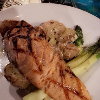 Stone Turtle - Salmon cooked medium with horseradish potatoes and asparagus. - New American Near Me - St. Louis, Missouri