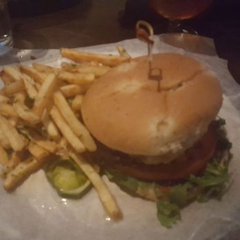 Yard House - Vegan burger with garlic fries - New American Near Me - Yonkers, New York Yard House - Vegan burger with garlic fries - New American Near Me - Yonkers, New York