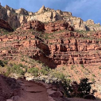 Bright Angel Trail - Climbing back up you can see the layers in the canyon rock - Hiking Near Me