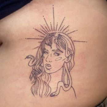 Les Tattoos - Medusa tattoo done by Aliyah - Tattoo Near Me - Sacramento, California Les Tattoos - Medusa tattoo done by Aliyah - Tattoo Near Me - Sacramento, California