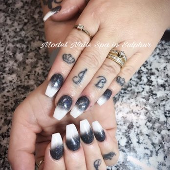 Model Nails Spa - White and Gray Ombré Nails - Nail Salons Near Me - Sulphur, Louisiana Model Nails Spa - White and Gray Ombré Nails - Nail Salons Near Me - Sulphur, Louisiana