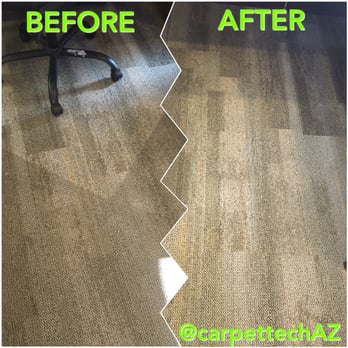 Carpet Tech Services - Can you tell where the chair mat used to be in the Before pic? - Carpet Cleaning Near Me - Mesa, Arizona