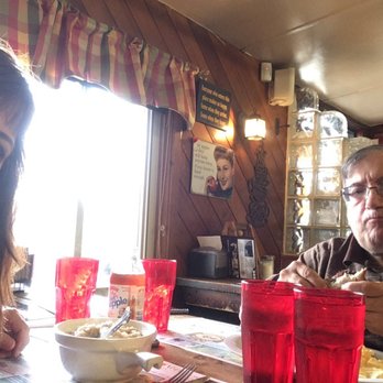 Red Barn Restaurant - Steve enjoying his hot pastrami sandwich & I'm enjoying a bowl of oatmeal, yum! - Breakfast & Brunch Near Me - Towaco, New Jersey