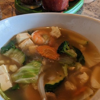 Lynn's Thai Restaurant - Tofu soup with silver noodles and veggies ( I added shrimp). Super satisfying! - Thai Near Me - Cotati, California