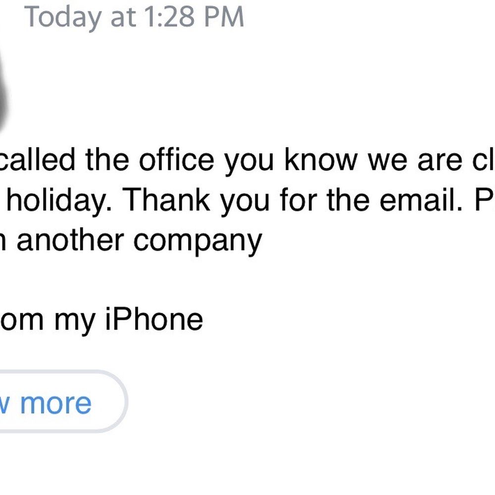 His email response