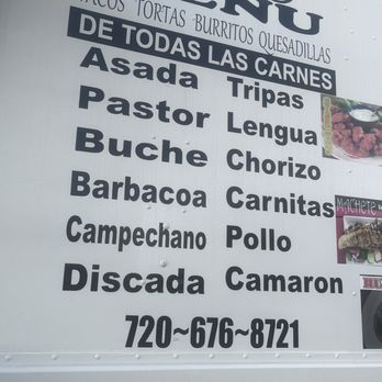 Tacos El Zacatecano - all the meat we have and all the meats you can put on any item - Food Trucks Near Me Tacos El Zacatecano - all the meat we have and all the meats you can put on any item - Food Trucks Near Me