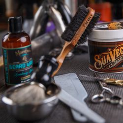 Miguel's Riverside Barber Shop - Hair and beard products available.
