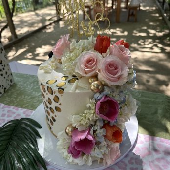 Kym's Creative Cakes - a cake decorated with flowers - Custom Cakes Near Me Kym's Creative Cakes - a cake decorated with flowers - Custom Cakes Near Me