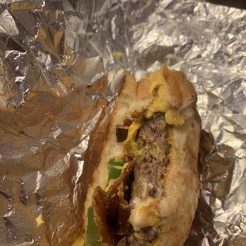 Five Guys - Grilled cheese burger hot peppers bacon - Burgers Near Me - Concord, California Five Guys - Grilled cheese burger hot peppers bacon - Burgers Near Me - Concord, California