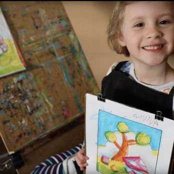 Drawn2Art - A happy student! Olivia, Age 5, Watercolor Crayon & Pencil - Art Schools Near Me - Redmond, Washington