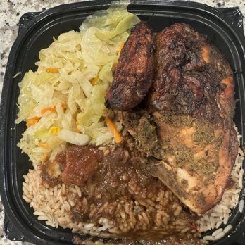 Dat Jerk Caribbean Chargrill - Jerk Chicken Bowl Combo: peas abd Rice and Beans and vegetables - Caribbean Near Me - Glenarden, Maryland