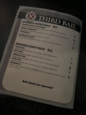 Menu photo 7 Third Rail San Francisco, CA
