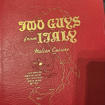 Two Guys From Italy - Menu cover - Pizza Near Me - Dallas, Texas Two Guys From Italy - Menu cover - Pizza Near Me - Dallas, Texas