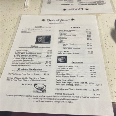 Menu photo 1 Plaza Cafe Galeton, PA