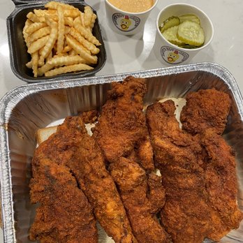 Dave's Hot Chicken - Hot Box - Tenders & Fries - Chicken Shop Near Me - Monrovia, California Dave's Hot Chicken - Hot Box - Tenders & Fries - Chicken Shop Near Me - Monrovia, California