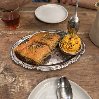 Delbar Middle Eastern - Baklava and pistachio ice cream - Persian/Iranian Near Me - Atlanta, Georgia Delbar Middle Eastern - Baklava and pistachio ice cream - Persian/Iranian Near Me - Atlanta, Georgia