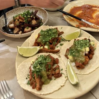 Chispa Food | Drink - Al Pastor Tacos (4/5) & spicy Octopus - Cocktail Bars Near Me - Napa, California Chispa Food | Drink - Al Pastor Tacos (4/5) & spicy Octopus - Cocktail Bars Near Me - Napa, California