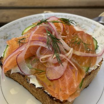 Bica - Salmon Lox Toast - Mediterranean Near Me - San Diego, California Bica - Salmon Lox Toast - Mediterranean Near Me - San Diego, California