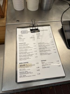 Menu photo 1 Less & More Coffee Portland, OR Menu photo 1 Less & More Coffee Portland, OR