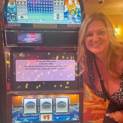 7 Clans Casino Perry - One of our guests who won 35,000.00 on a $5.00 bet!