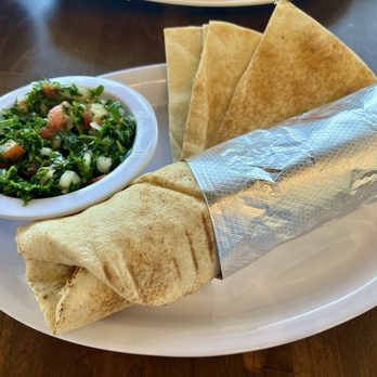 Cedar and Olive - Tawook Sandwich, pita bread, tabouli salad - Mediterranean Near Me - Jacksonville Beach, Florida Cedar and Olive - Tawook Sandwich, pita bread, tabouli salad - Mediterranean Near Me - Jacksonville Beach, Florida