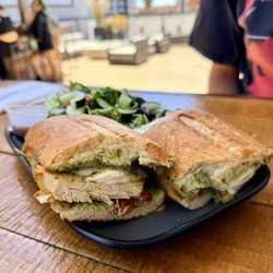 Pesto Chicken Sandwich with Salad