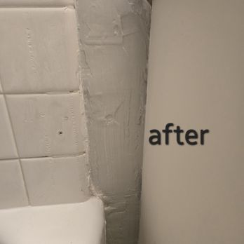 445 Wellington Apts - Bathroom wall after it was fixed - Apartments Near Me - Chicago, Illinois