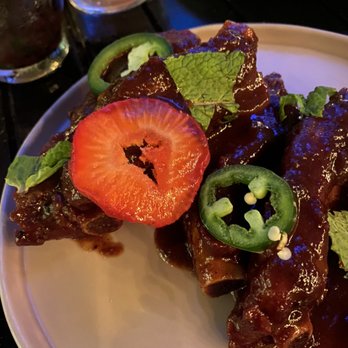Traif - Strawberry Cinnamon Baby Back Heritage Pork Ribs - New American Near Me - Brooklyn, New York Traif - Strawberry Cinnamon Baby Back Heritage Pork Ribs - New American Near Me - Brooklyn, New York