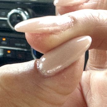 Resort Nail Bar - There's glue all over my fingers and the shape is so far off from almond shape. - Nail Salons Near Me - Northlake, Texas