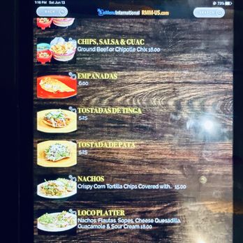Loco Garibaldi - 6/13/26 - Menu tablet - Mexican Near Me - Wappingers Falls, New York