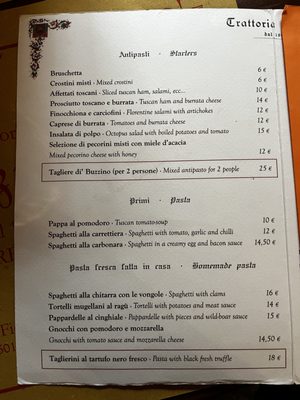 Menu photo 2 Trattoria Buzzino Florence, FI
