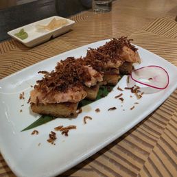 Spicy albacore crispy rice w/ truffle soy sauce Spicy albacore crispy rice w/ truffle soy sauce