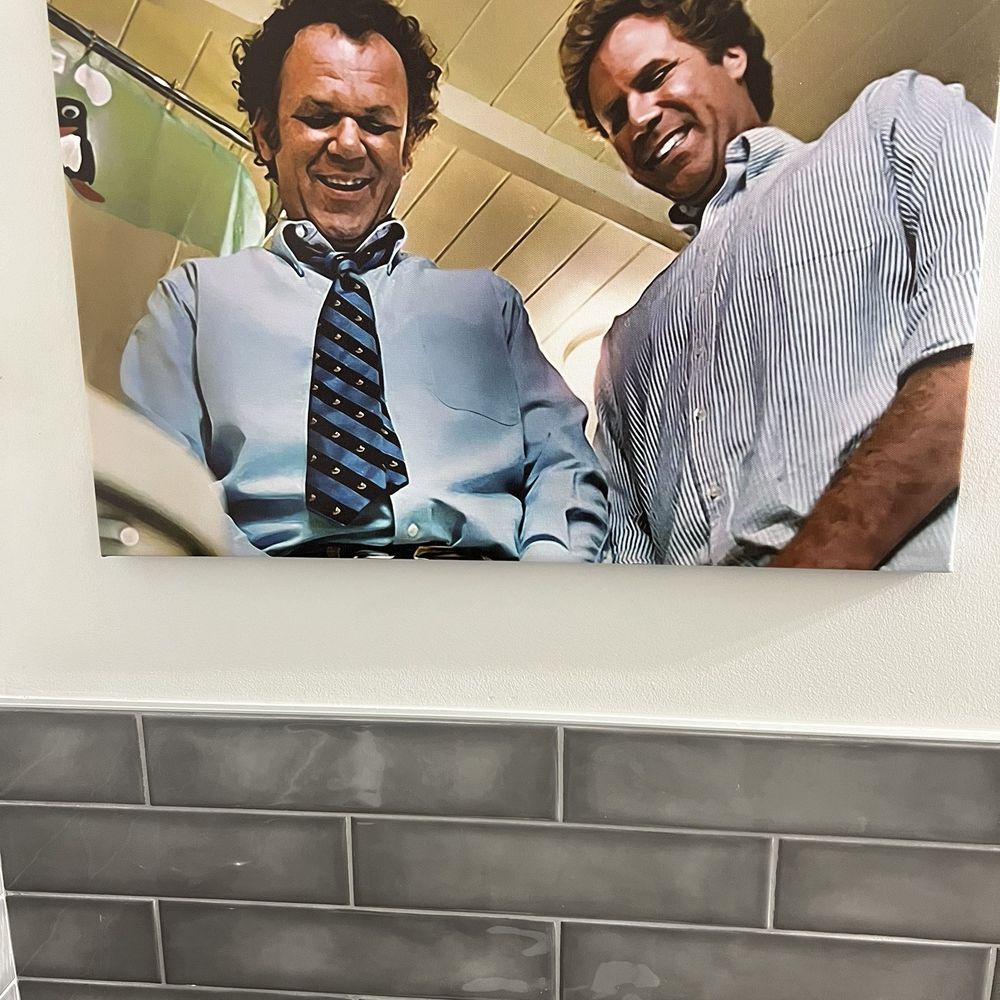 Check out the men's restroom Check out the men's restroom