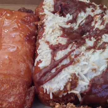 Your Mom's Donuts - Samoa donut and vanilla glazed donut - Donuts Near Me - Matthews, North Carolina Your Mom's Donuts - Samoa donut and vanilla glazed donut - Donuts Near Me - Matthews, North Carolina