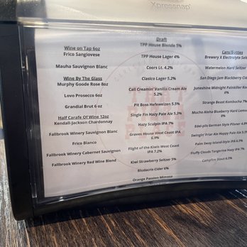 That Pizza Place - Drink menu on the napkin holder ( no prices) - Pizza Near Me - Carlsbad, California